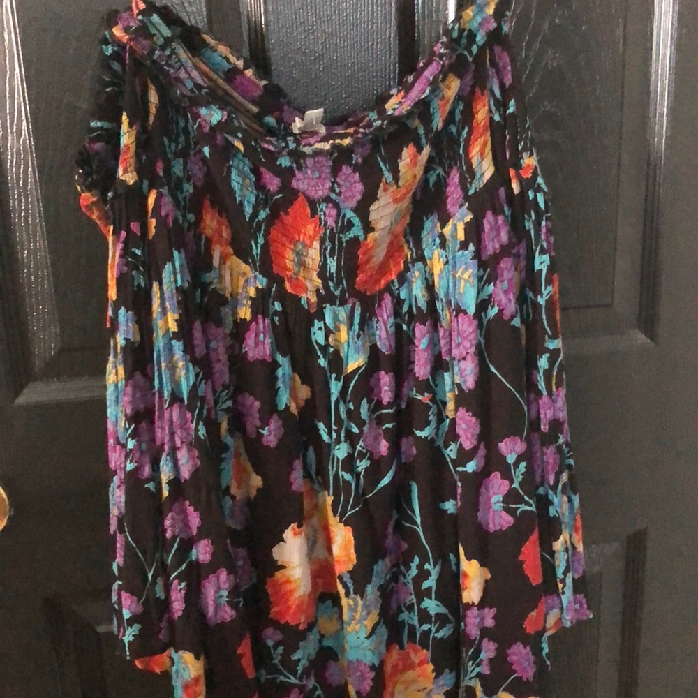 Strapless black and floral going out dress